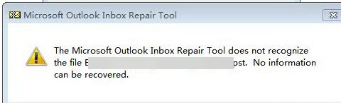 microsoft outlook inbox repair tool does not recognize the file ost error image